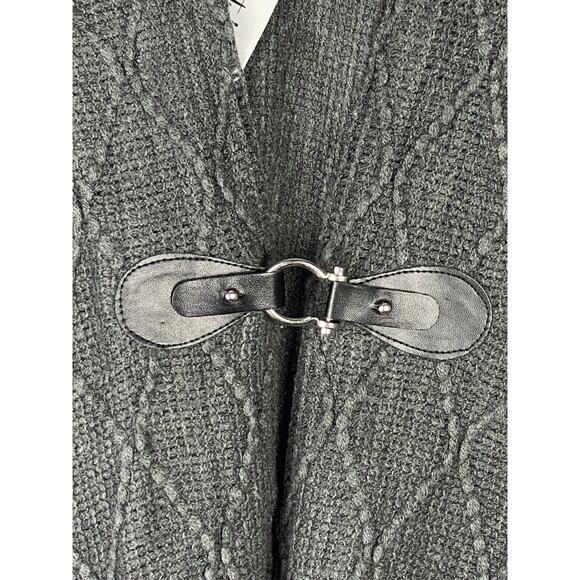 Style & Co Women's Fringe-Trim Toggle-Buckle Wrap, Charcoal Grey, One Size, $78 - Picture 3 of 4